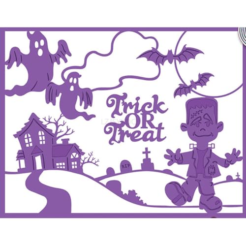 Trick or Treat Stanzformen für Kartenherstellung, Halloween-Hintergrundbrett, Metall-Stanzformen für Papier, Scrapbooking, DIY-Schablonen für Album, Party, Hochzeit, Festivals, Dekoration Trick or Treat Stanzformen für Kartenherstellung, Halloween-Hintergrundbrett, Metall-Stanzformen für Papier, Scrapbooking, DIY-Schablonen für Album, Party, Hochzeit, Festivals, Dekoration von LZJSYKDQ