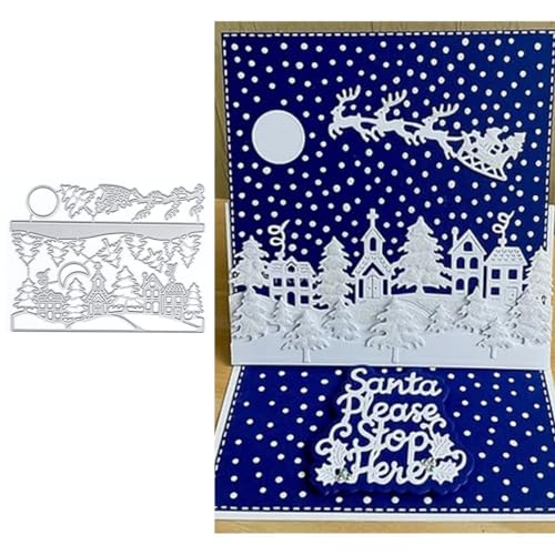 Village Stanzformen für Kartenherstellung, Elch zieht Weihnachtsmann, Metall-Stanzformen für Papier, Scrapbooking, DIY-Schablonen für Album, Party, Hochzeit, Festivals, Dekoration Village Stanzformen für Kartenherstellung, Elch zieht Weihnachtsmann, Metall-Stanzformen für Papier, Scrapbooking, DIY-Schablonen für Album, Party, Hochzeit, Festivals, Dekoration von LZJSYKDQ