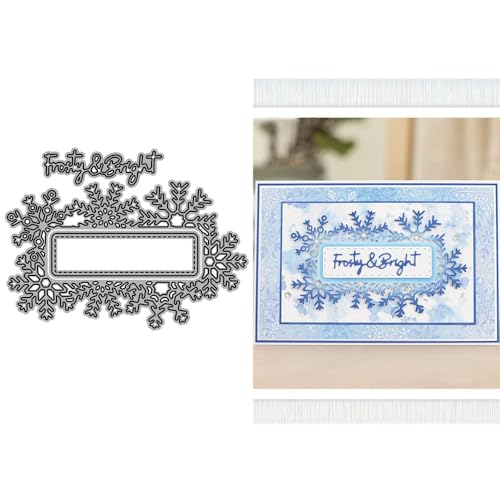 Weihnachts-Schneeflocken-Spitzen-Etiketten-Stanzformen für Kartenherstellung, englische Wörter, frostig, hell, Metall-Stanzformen für Papier, Scrapbooking, DIY-Schablonen für Album, Party, Hochzeit Weihnachts-Schneeflocken-Spitzen-Etiketten-Stanzformen für Kartenherstellung, englische Wörter, frostig, hell, Metall-Stanzformen für Papier, Scrapbooking, DIY-Schablonen für Album, Party, Hochzeit von LZJSYKDQ