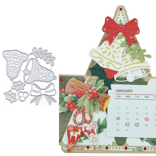 Weihnachtsglocken-Stanzformen für Kartenherstellung, Stechpalmenfrucht, Metall-Stanzformen für Papier, Scrapbooking, DIY-Schablonen für Album, Party, Hochzeit, Festivals, Dekoration Weihnachtsglocken-Stanzformen für Kartenherstellung, Stechpalmenfrucht, Metall-Stanzformen für Papier, Scrapbooking, DIY-Schablonen für Album, Party, Hochzeit, Festivals, Dekoration von LZJSYKDQ