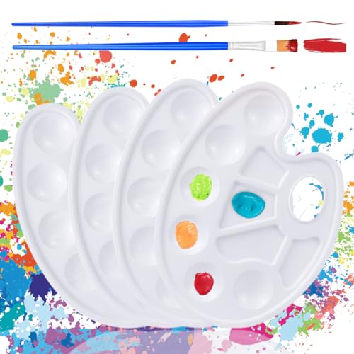 4er Set 2 Pinseln für Mal- und Bastelarbeiten, weiß - Mischpalette für kreatives Gestalten. 4er Set 2 Pinseln für Mal- und Bastelarbeiten, weiß - Mischpalette für kreatives Gestalten. von LZKHEH