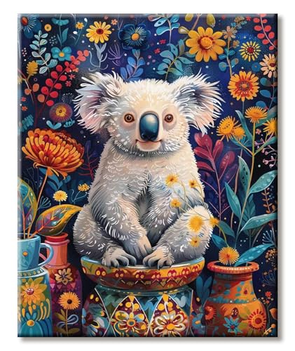 LZLHDE Malen Nach Zahlen Erwachsene, Paint by Numbers Knitterfreie Leinwand Bilder Koala 40x50cm, Diy GemäIde Set für Anfänger mit Pinseln und Acrylfarbe Als Geschenk und Wanddeko 40x50cm LZLHDE Malen Nach Zahlen Erwachsene, Paint by Numbers Knitterfreie Leinwand Bilder Koala 40x50cm, Diy GemäIde Set für Anfänger mit Pinseln und Acrylfarbe Als Geschenk und Wanddeko 40x50cm von LZLHDE