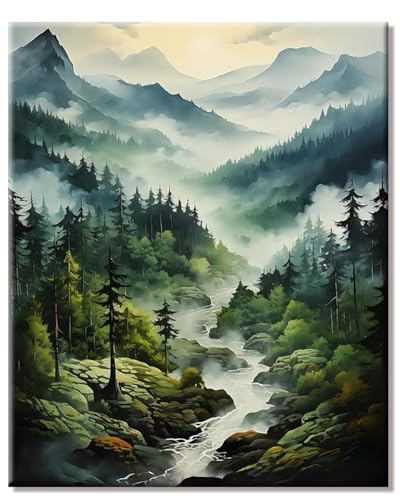 LZLHDE Malen nach Zahlen Erwachsene Landschaft, DIY Handgemalt Ölgemälde Paint by Numbers Adult Mit 3 - Pinseln und Acrylfarbe knitterfreie leinwand Kit - 40 X 50 CM von LZLHDE