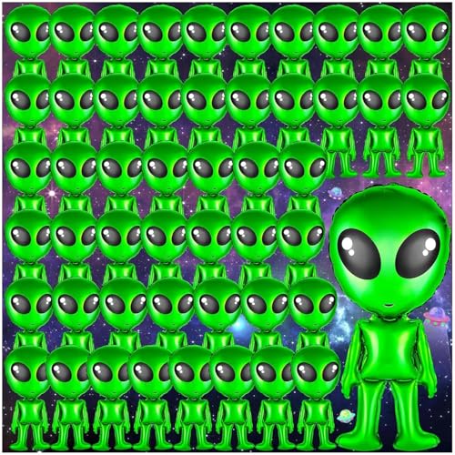 Alien-Luftballons, 81,3 cm, aufblasbar, Grün, lustig, aufblasbar, Alien, für Alien-Party, Halloween, Weihnachten, Geburtstagsdekoration, 50 Stück von LZMDISU