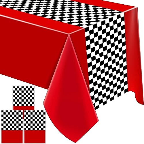 LZMDISU Tischdecke mit karierter Flagge, 3 Stück, Premium-Kunststoff, Rennflagge, Tischdecke für Rennpartys, Dekoration, Geburtstag, Babyparty, Grillzubehör, Schwarz und Weiß LZMDISU Tischdecke mit karierter Flagge, 3 Stück, Premium-Kunststoff, Rennflagge, Tischdecke für Rennpartys, Dekoration, Geburtstag, Babyparty, Grillzubehör, Schwarz und Weiß von LZMDISU