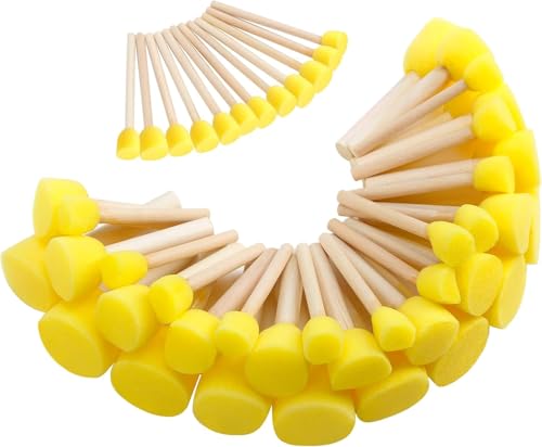 Malschwämme für Kinder, verschiedene Größen, runde Schwammpinsel zum Malen, Schaumstoffpinsel zum Malen, Malen, Werkzeuge für Kinder, 24 Stück Malschwämme für Kinder, verschiedene Größen, runde Schwammpinsel zum Malen, Schaumstoffpinsel zum Malen, Malen, Werkzeuge für Kinder, 24 Stück von LZMDISU