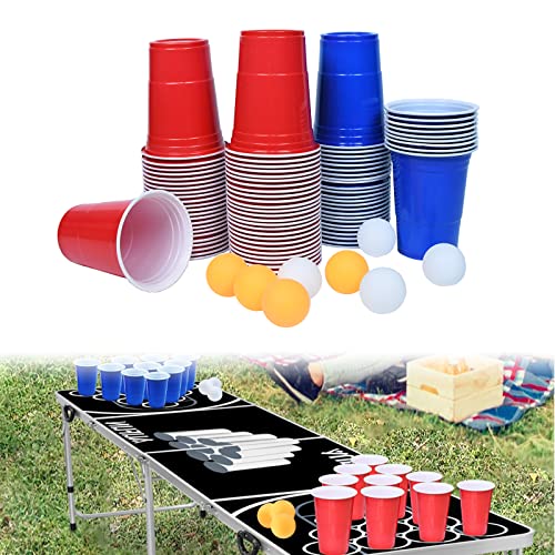 LZQ Beer Pong Becher Set, Bierpong Becher Beerpongbecher mit Bällen, Wiederverwendbare 100 Partybecher und 10 Bällen für Weihnachten Geburtstag Festivals Hochzeit Party Trinkspiele LZQ Beer Pong Becher Set, Bierpong Becher Beerpongbecher mit Bällen, Wiederverwendbare 100 Partybecher und 10 Bällen für Weihnachten Geburtstag Festivals Hochzeit Party Trinkspiele von LZQ