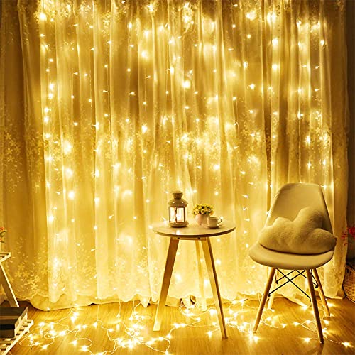 LZQ LED Lichtervorhang 3x3m Lichterkette Innen und Außen - 300 LEDs Warmweiß Lichterkettenvorhang IP44 Wasserfest mit 8 Leuchtmodi, Niederspannung 31V für Weihnachten Hochzeit Party Innen Deko LZQ LED Lichtervorhang 3x3m Lichterkette Innen und Außen - 300 LEDs Warmweiß Lichterkettenvorhang IP44 Wasserfest mit 8 Leuchtmodi, Niederspannung 31V für Weihnachten Hochzeit Party Innen Deko von LZQ