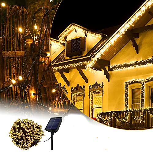 LZQ Solar Lichterkette Aussen Solarlichterkette Außen Wasserdicht Weihnachtsbeleuchtung mit 8 Leuchtmodi IP44 - für Garten Balkon Party Hochzeit Deko (30M 300 LED Warmweiß) von LZQ