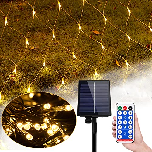 LZQ Solar Lichtervorhang 3x2m Lichternetz Außen Warmweiß, Solar Lichterkette 250LED mit 8 modi Timer, Wasserdicht IP44 Weihnachtsbeleuchtung für Weihnachts Halloween Party Garten Deko LZQ Solar Lichtervorhang 3x2m Lichternetz Außen Warmweiß, Solar Lichterkette 250LED mit 8 modi Timer, Wasserdicht IP44 Weihnachtsbeleuchtung für Weihnachts Halloween Party Garten Deko von LZQ