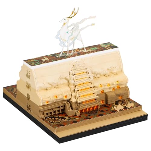 3D-Kalender, Kunstblöcke, 3D-Notizblock, Kalender 2025, 3D Dunhuang kulturelle und kreative Papierskulptur, Kalender, Memo-Block, zum Abreißen, 3D-Notizblock, DIY-Desktop-Dekoration, Papierskulptur 3D-Kalender, Kunstblöcke, 3D-Notizblock, Kalender 2025, 3D Dunhuang kulturelle und kreative Papierskulptur, Kalender, Memo-Block, zum Abreißen, 3D-Notizblock, DIY-Desktop-Dekoration, Papierskulptur von LZQHQYVF