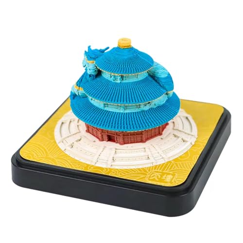 3D-Kalender, Kunstblöcke, 3D-Notizblock, Kalender 2025, 3D-Tempel, Gebetshalle für gute Ernte, Papierskulptur, Kunstkalender, handreißbarer 3D-Notizblock, kreative Schreibtisch-Dekoration, Geschenk von LZQHQYVF
