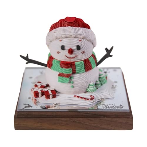 3D-Kalender, Kunstblöcke, 3D-Notizblock, Kalender 2025, 3D-Weihnachts-Schneemann-Papierskulptur, Notizblock, Zeitstück-Kalender 2025, handreißbarer 3D-Kunst-Memo-Block, DIY-Papier, Skulptur, Handwerk von LZQHQYVF