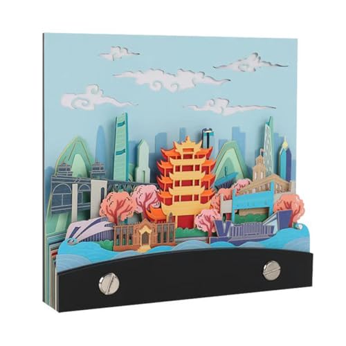 3D-Kalender, Kunstblöcke, 3D-Notizblock, Kalender 2025, Zeitmesser-Kalender 2025, 3D-Wuhan-Architektur, Papier, Skulptur, Kunst, Memo-Block, abreißbarer 3D-Notizblock, Kalender, kreative von LZQHQYVF