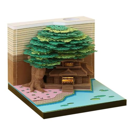 Artsy Pads, 3D-Notizblock, Kalender 2025, 3D-Baumhaus-Papier, Skulptur, Kunst, Memo-Block, reißbarer 3D-Notizblock mit Licht, kreativer Zeitmesser, Kalender 2025, 3D-Kalender, Schreibtisch-Dekoration Artsy Pads, 3D-Notizblock, Kalender 2025, 3D-Baumhaus-Papier, Skulptur, Kunst, Memo-Block, reißbarer 3D-Notizblock mit Licht, kreativer Zeitmesser, Kalender 2025, 3D-Kalender, Schreibtisch-Dekoration von LZQHQYVF