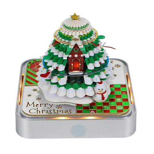 Artsy Pads, 3D-Notizblock, Kalender 2025, 3D-Weihnachtsbaum, Papierskulptur, Kunst, Notizblock, 3D-Notizblock mit Licht, Zeitmesserkalender 2025, 3D-Kalender, Schreibtisch-Dekoration, Geschenke von LZQHQYVF