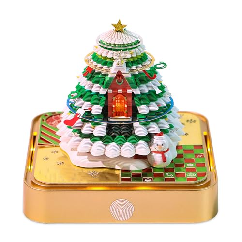 Artsy Pads, 3D-Notizblock, Kalender 2025, 3D-Weihnachtsbaum, Papierskulptur, Kunst, Notizblock, 3D-Notizblock mit Licht, Zeitmesserkalender 2025, 3D-Kalender, Schreibtisch-Dekoration, Geschenke von LZQHQYVF