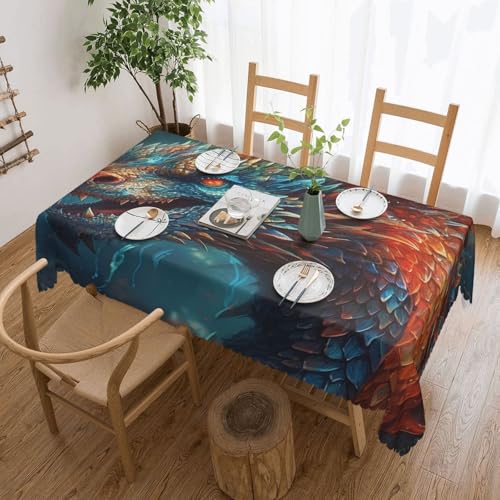 LZQPOEAS Dragon Art Tischdecke, flecken- und knitterfrei, Tischdecke für rechteckige Tischdecken, dekorative Küchentischdecken für Esstischdecken, 137 x 183 cm LZQPOEAS Dragon Art Tischdecke, flecken- und knitterfrei, Tischdecke für rechteckige Tischdecken, dekorative Küchentischdecken für Esstischdecken, 137 x 183 cm von LZQPOEAS