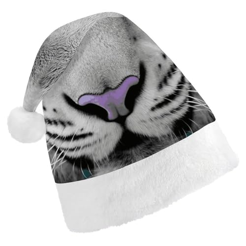 LZQPOEAS Weihnachtsmütze für Erwachsene, Plüsch, weich, Tiger mit blaugrünen Augen, Weihnachtsmannmützen für Party, Urlaub LZQPOEAS Weihnachtsmütze für Erwachsene, Plüsch, weich, Tiger mit blaugrünen Augen, Weihnachtsmannmützen für Party, Urlaub von LZQPOEAS