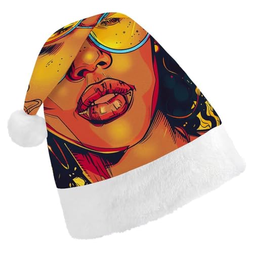 LZQPOEAS Weihnachtsmütze für Erwachsene, Plüsch, weich, lockiges Haar, Pop-Art, Mädchen, Weihnachtsmannmützen für Party, Urlaub LZQPOEAS Weihnachtsmütze für Erwachsene, Plüsch, weich, lockiges Haar, Pop-Art, Mädchen, Weihnachtsmannmützen für Party, Urlaub von LZQPOEAS
