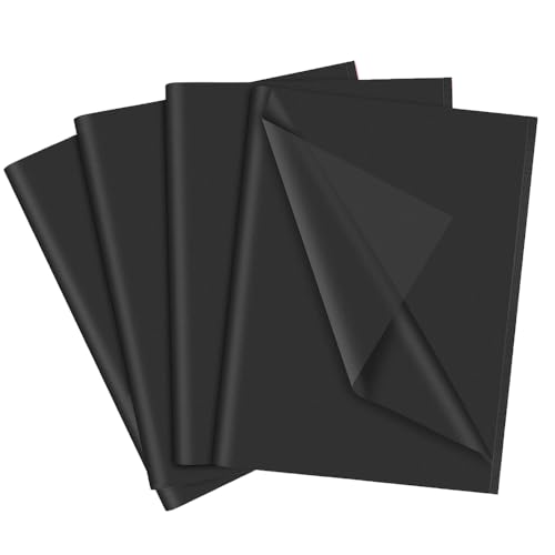 60 Blatt Schwarz Seidenpapier, 35 x 50 cm Geschenkverpackung Seidenpapier für Weihnachten Geschenkverpackung Kunst Handwerk DIY Geburtstag Hochzeit Babyparty Geschenkpapier von LZRinue