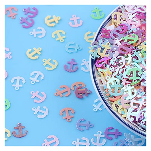 LZTDSBX Glitzernde Pailletten in großen Mengen, 10 g/Los 8 mm Ankerform PVC Lose Pailletten Pailletten Nähen Handwerk Glitzer Pailletten, Z719(Mixed Color) von LZTDSBX