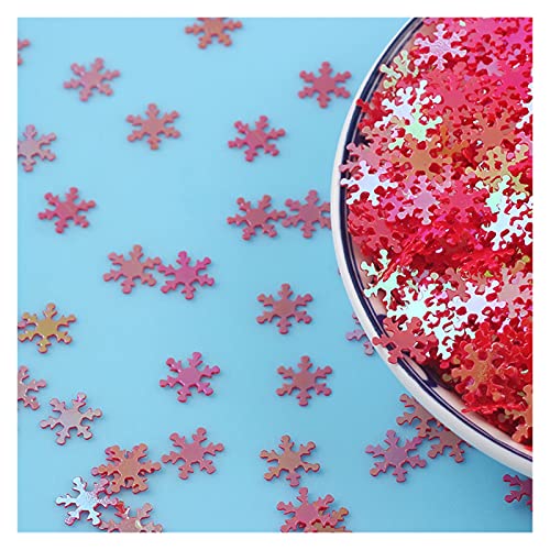 LZTDSBX Glitzernde Pailletten in großen Mengen, 10 g 9 mm Pailletten PVC, Flache Schneeblumenform, lose Pailletten(Rood) von LZTDSBX