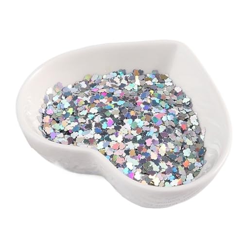 LZTDSBX Glitzernde Pailletten in großen Mengen, 10 g Glitzer-Mini-Pailletten, PET-Pailletten, 3 mm ultradünne Pailletten in Wolkenform(Laser Silver) von LZTDSBX