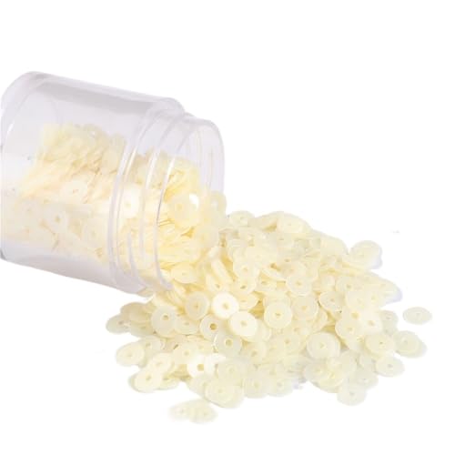 LZTDSBX Glitzernde Pailletten in großen Mengen, 10 g Matte, polierte PVC-Pailletten, 4 mm Flache, runde Mattierungspailletten(Matt Beige) von LZTDSBX