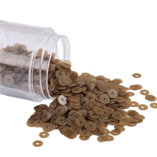 LZTDSBX Glitzernde Pailletten in großen Mengen, 10 g Matte, polierte PVC-Pailletten, 4 mm Flache, runde Mattierungspailletten(Matt Gray) von LZTDSBX