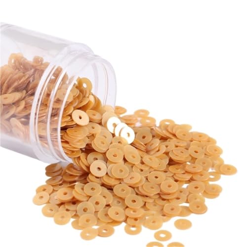 LZTDSBX Glitzernde Pailletten in großen Mengen, 10 g Matte, polierte PVC-Pailletten, 4 mm Flache, runde Mattierungspailletten(Matt Khaki) von LZTDSBX