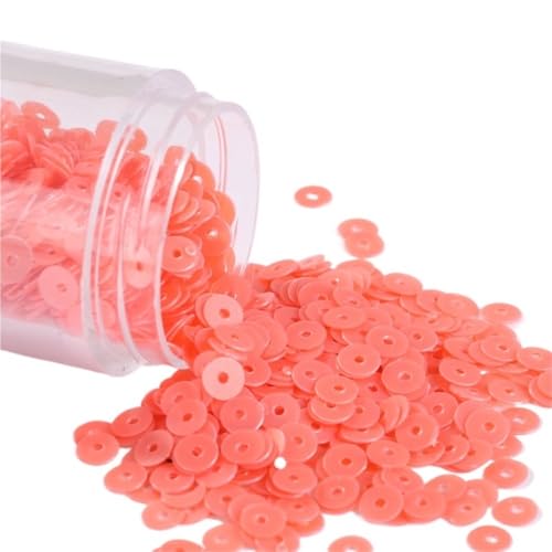 LZTDSBX Glitzernde Pailletten in großen Mengen, 10 g Matte, polierte PVC-Pailletten, 4 mm Flache, runde Mattierungspailletten(Matt Melon) von LZTDSBX