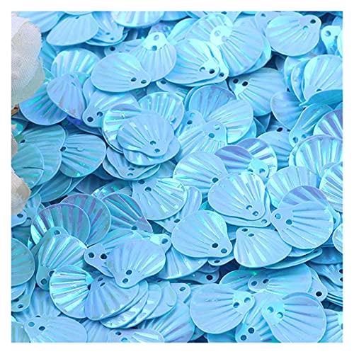 LZTDSBX Glitzernde Pailletten in großen Mengen, 10 g Muschelform PVC Lose Pailletten Pailletten Nähen Verschönerung(Light Blue) von LZTDSBX