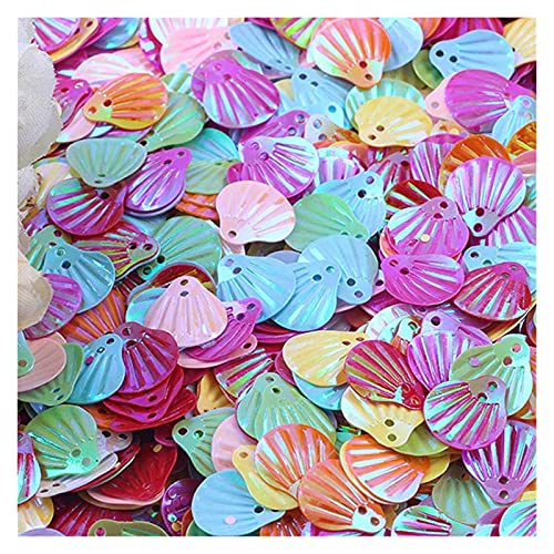 LZTDSBX Glitzernde Pailletten in großen Mengen, 10 g Muschelform PVC Lose Pailletten Pailletten Nähen Verschönerung(Mixed Color) von LZTDSBX