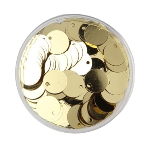 LZTDSBX Glitzernde Pailletten in großen Mengen, 10 g Pailletten for kreatives Basteln, 10–30 mm Flache, runde, lose PVC-Pailletten(Light Gold,30mm) von LZTDSBX