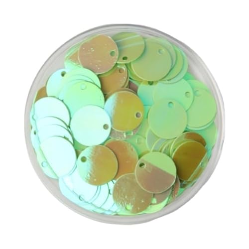 LZTDSBX Glitzernde Pailletten in großen Mengen, 10 g Pailletten for kreatives Basteln, 10–30 mm Flache, runde, lose PVC-Pailletten(Light Green,20mm) von LZTDSBX