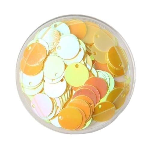 LZTDSBX Glitzernde Pailletten in großen Mengen, 10 g Pailletten for kreatives Basteln, 10–30 mm Flache, runde, lose PVC-Pailletten(Light Orange,30mm) von LZTDSBX