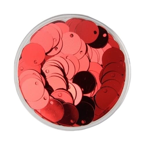 LZTDSBX Glitzernde Pailletten in großen Mengen, 10 g Pailletten for kreatives Basteln, 10–30 mm Flache, runde, lose PVC-Pailletten(Red,15mm) von LZTDSBX