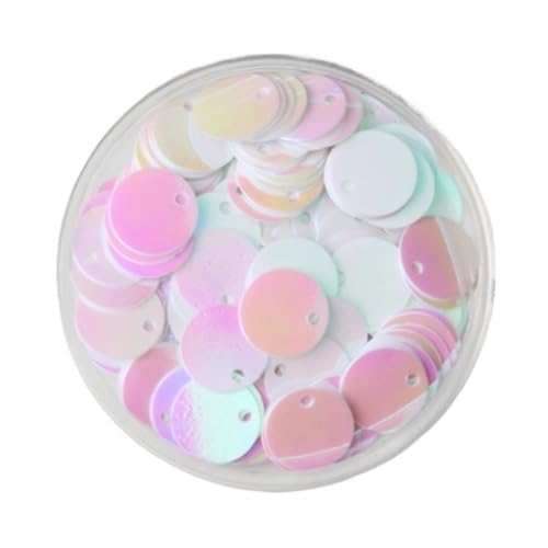 LZTDSBX Glitzernde Pailletten in großen Mengen, 10 g Pailletten for kreatives Basteln, 10–30 mm Flache, runde, lose PVC-Pailletten(Smokewhite,15mm) von LZTDSBX