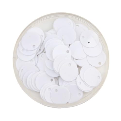 LZTDSBX Glitzernde Pailletten in großen Mengen, 10 g Pailletten for kreatives Basteln, 10–30 mm Flache, runde, lose PVC-Pailletten(White,10mm) von LZTDSBX