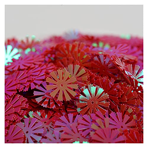 LZTDSBX Glitzernde Pailletten in großen Mengen, 10 gr/los 15mm Sunflower PVC Paillette Lose Pailletten(Rood) von LZTDSBX
