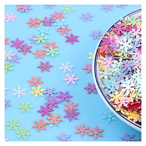 LZTDSBX Glitzernde Pailletten in großen Mengen, 10g/Lot Schneeflocke PVC Lose Pailletten Pailletten Handwerk DIY Weihnachten, 9mm(Mixed Color) von LZTDSBX