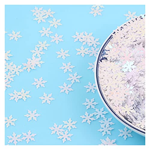 LZTDSBX Glitzernde Pailletten in großen Mengen, 10g/Lot Schneeflocke PVC Lose Pailletten Pailletten Handwerk DIY Weihnachten, 9mm(White) von LZTDSBX