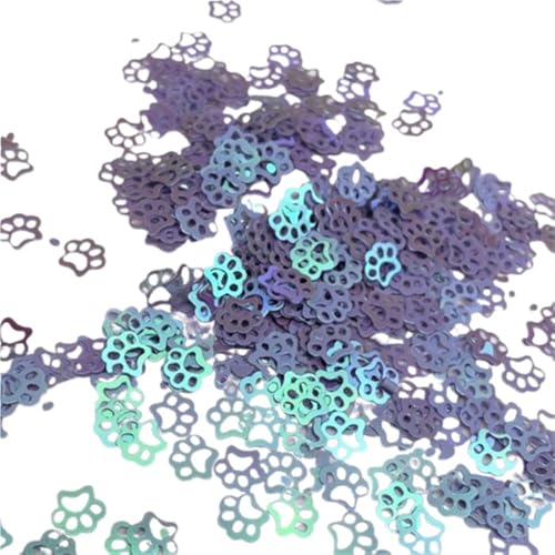 LZTDSBX Glitzernde Pailletten in großen Mengen, 20 g Durchmesser 5 mm Bärentatzenform Lose PVC-Pailletten, Glitzer-Pailletten(Purple) von LZTDSBX