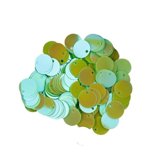 LZTDSBX Glitzernde Pailletten in großen Mengen, 20 g runde, Flache Pailletten, 10 mm runde PVC-Pailletten mit Loch(Green) von LZTDSBX