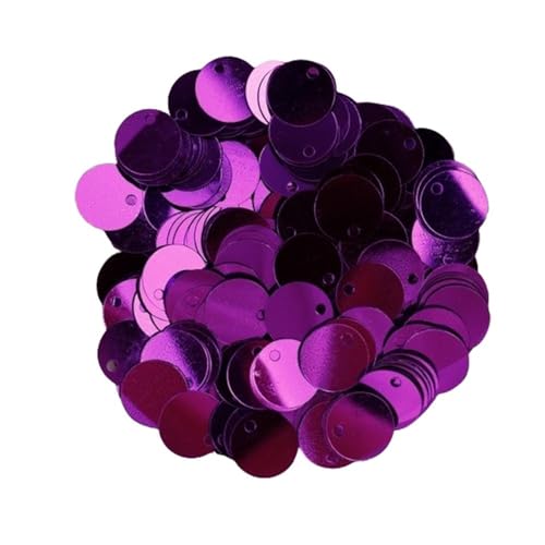 LZTDSBX Glitzernde Pailletten in großen Mengen, 20 g runde, Flache Pailletten, 10 mm runde PVC-Pailletten mit Loch(Purple) von LZTDSBX