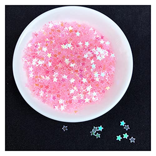 LZTDSBX Glitzernde Pailletten in großen Mengen, 20g/Packung Transparent Rosa Stern Er Form PVC Lose Pailletten(3mm Star) von LZTDSBX
