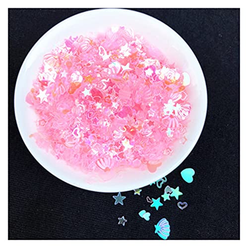 LZTDSBX Glitzernde Pailletten in großen Mengen, 20g/Packung Transparent Rosa Stern Er Form PVC Lose Pailletten(Random Mix) von LZTDSBX
