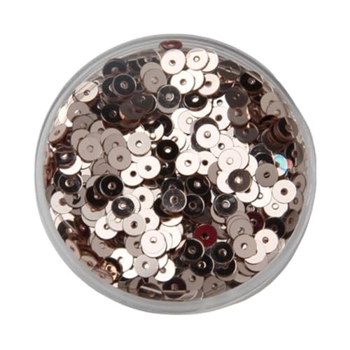 LZTDSBX Glitzernde Pailletten in großen Mengen, 3 mm, 4 mm, 5 mm, 6 mm, Flache, runde, lose PVC-Pailletten, blau-rosa, for Nähen, Basteln, 1 Beutel(Champagne,5mm) von LZTDSBX