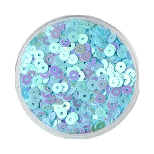LZTDSBX Glitzernde Pailletten in großen Mengen, 3 mm, 4 mm, 5 mm, 6 mm, Flache, runde, lose PVC-Pailletten, blau-rosa, for Nähen, Basteln, 1 Beutel(Laser Blue,3mm) von LZTDSBX
